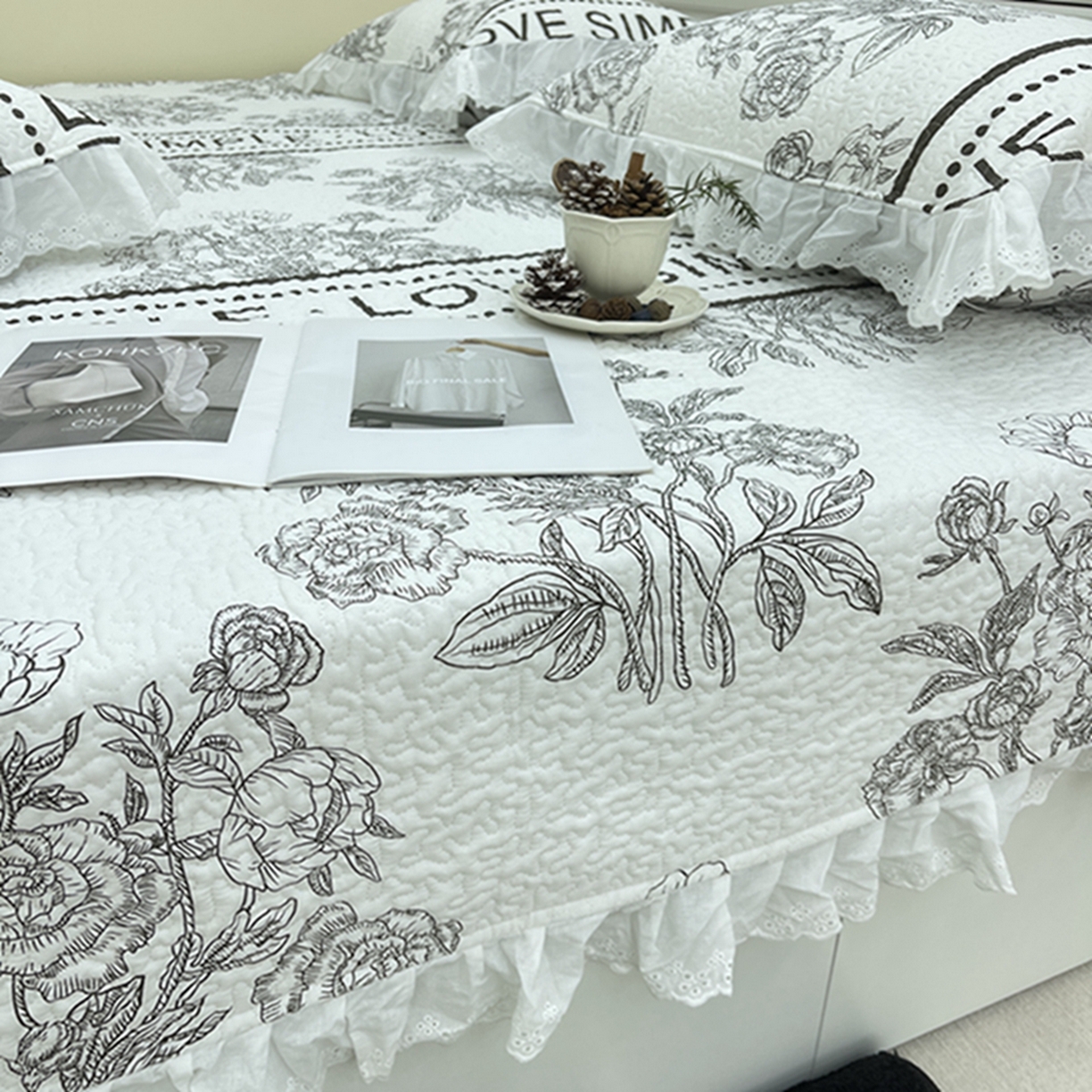 91家纺网 家纺一手货源 找家纺 禧瑞谷 2026法式纯棉绗缝全棉榻榻米床盖防滑加厚纯棉床单夹棉三件套床盖纯棉东北农大炕盖 梦境