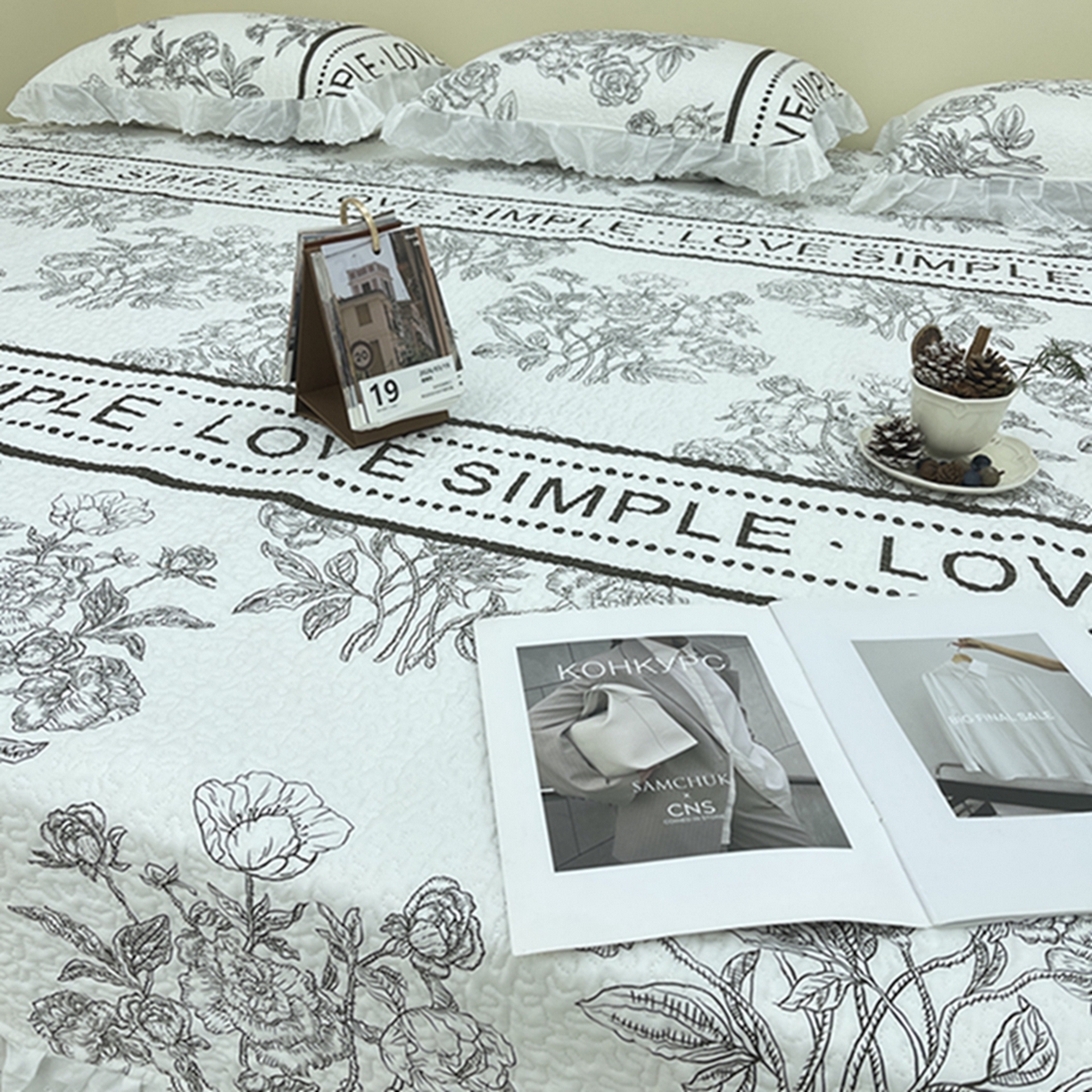 91家纺网 家纺一手货源 找家纺 禧瑞谷 2026法式纯棉绗缝全棉榻榻米床盖防滑加厚纯棉床单夹棉三件套床盖纯棉东北农大炕盖 梦境