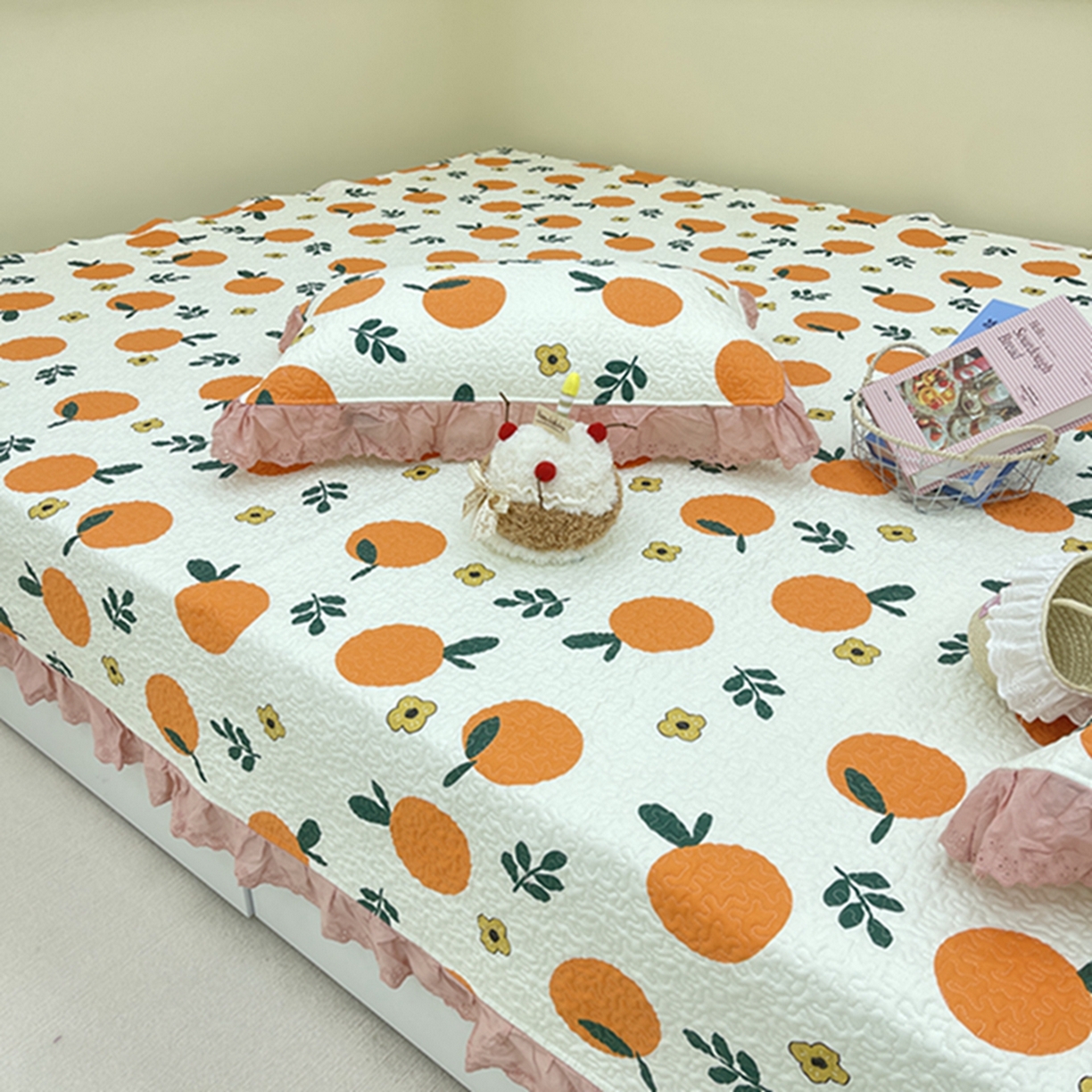 91家纺网 家纺一手货源 找家纺 禧瑞谷 2026法式纯棉绗缝全棉榻榻米床盖防滑加厚纯棉床单夹棉三件套床盖纯棉东北农大炕盖 蜜橘奶盖