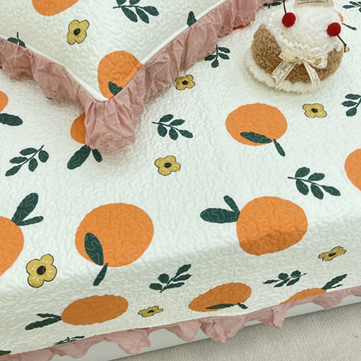 91家纺网 家纺一手货源 找家纺 禧瑞谷 2026法式纯棉绗缝全棉榻榻米床盖防滑加厚纯棉床单夹棉三件套床盖纯棉东北农大炕盖 蜜橘奶盖