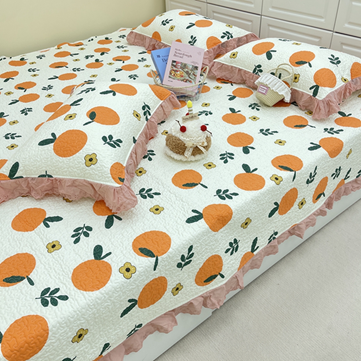 91家纺网 家纺一手货源 找家纺 禧瑞谷 2026法式纯棉绗缝全棉榻榻米床盖防滑加厚纯棉床单夹棉三件套床盖纯棉东北农大炕盖 蜜橘奶盖