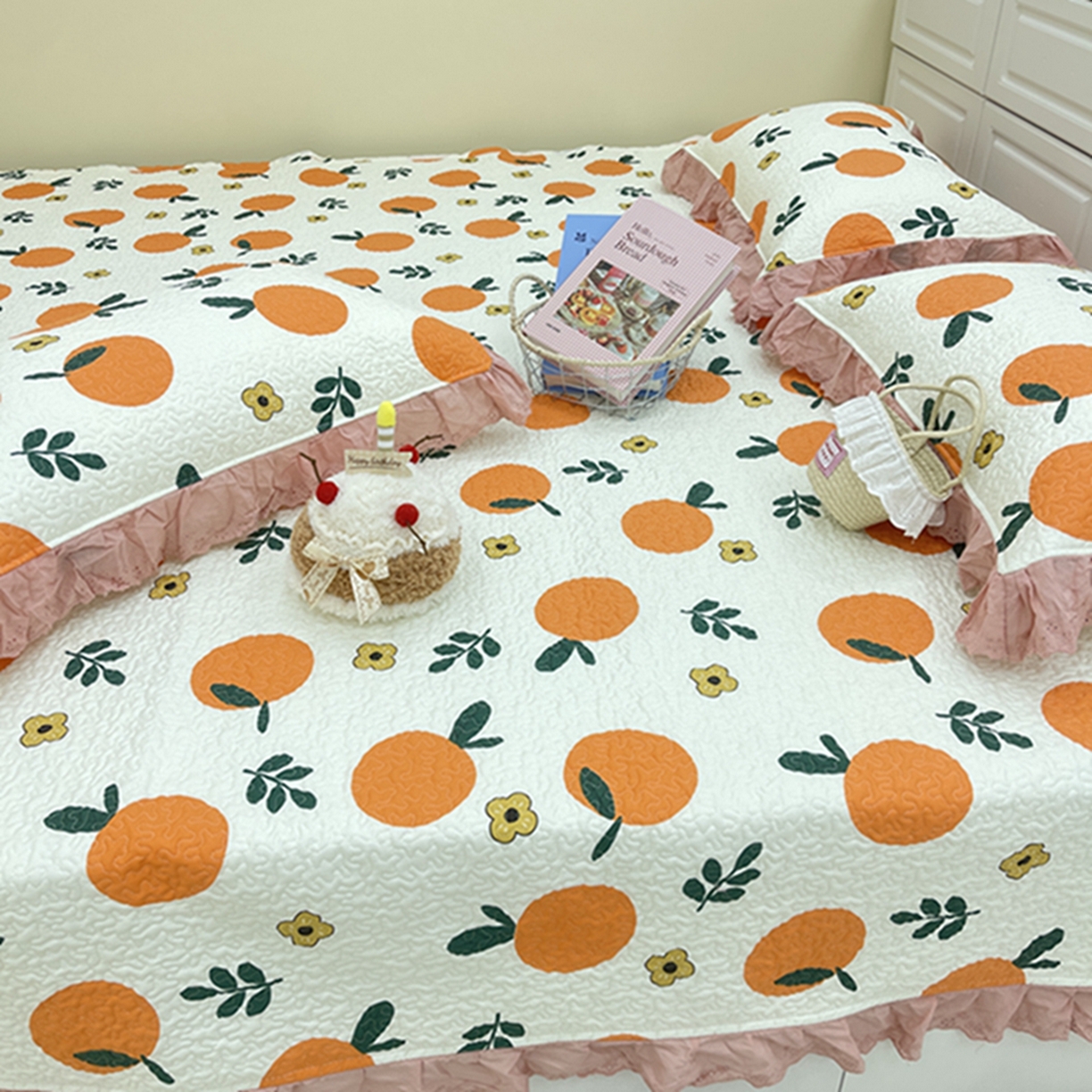 91家纺网 家纺一手货源 找家纺 禧瑞谷 2026法式纯棉绗缝全棉榻榻米床盖防滑加厚纯棉床单夹棉三件套床盖纯棉东北农大炕盖 蜜橘奶盖