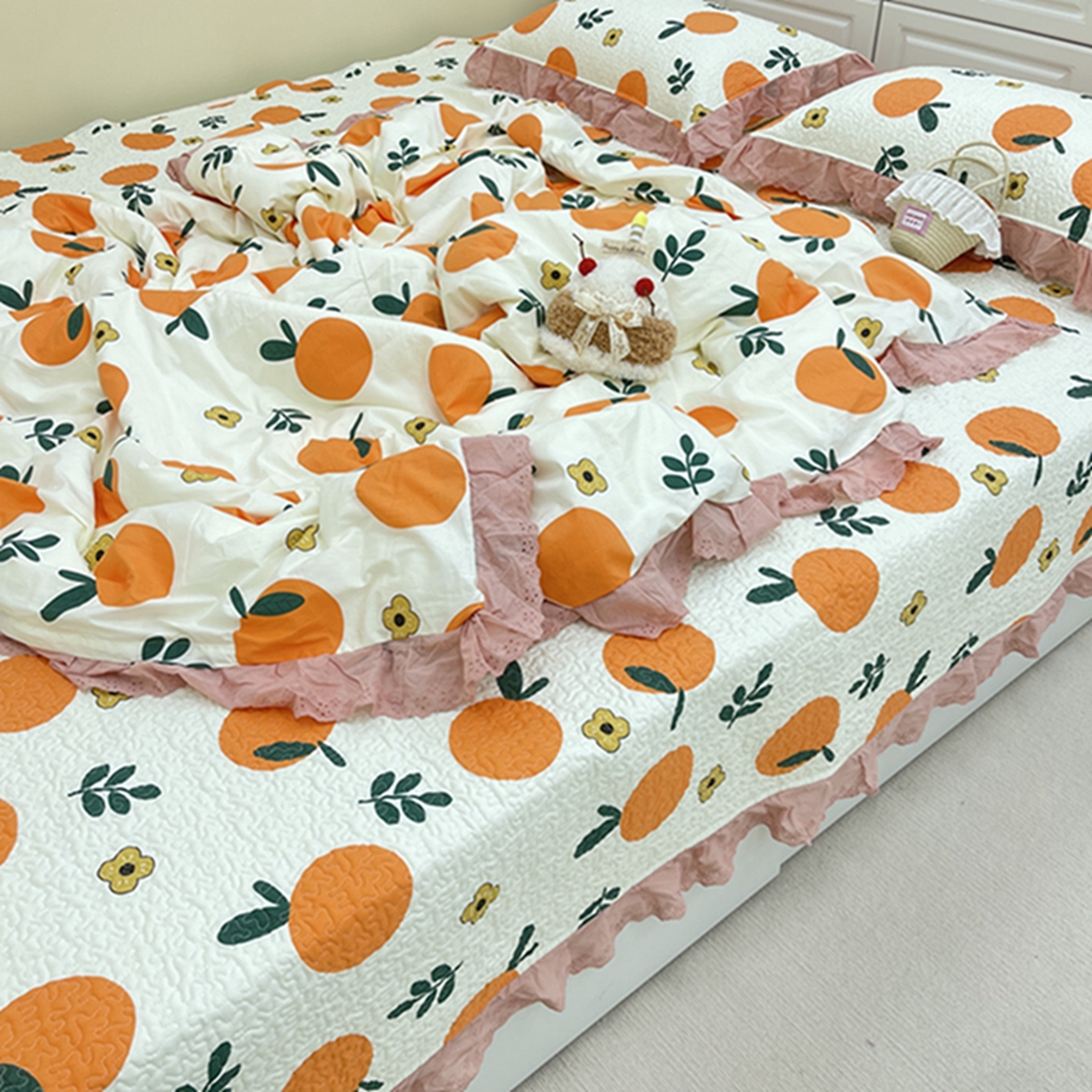 91家纺网 家纺一手货源 找家纺 禧瑞谷 2026法式纯棉绗缝全棉榻榻米床盖防滑加厚纯棉床单夹棉三件套床盖纯棉东北农大炕盖 蜜橘奶盖