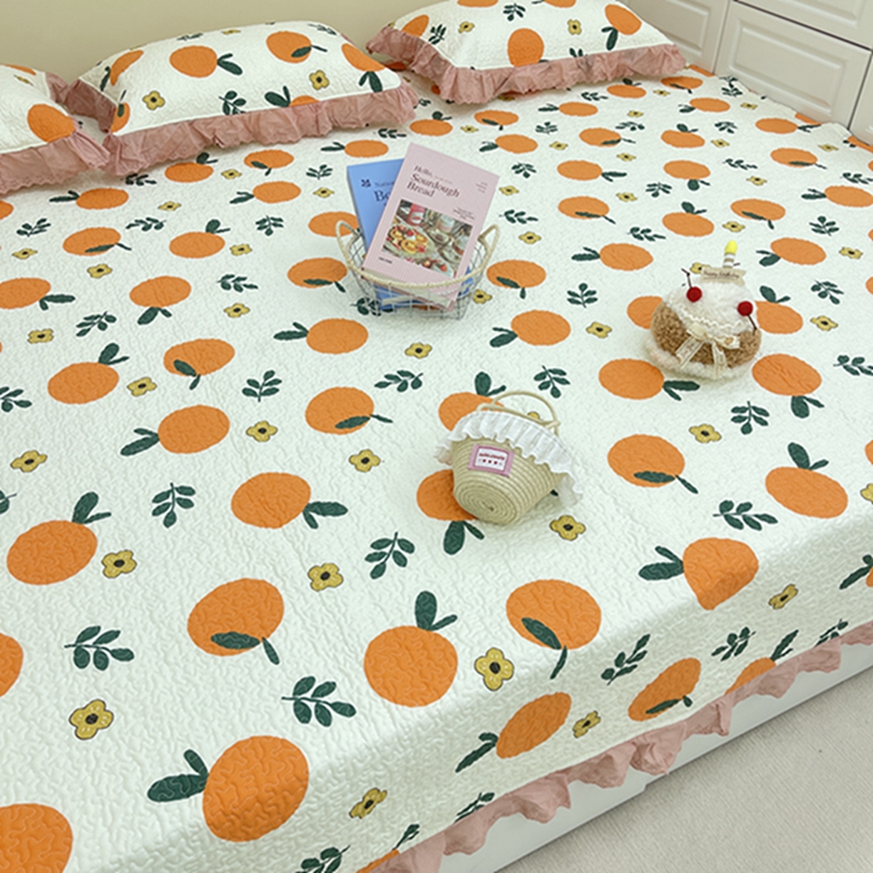 91家纺网 家纺一手货源 找家纺 禧瑞谷 2026法式纯棉绗缝全棉榻榻米床盖防滑加厚纯棉床单夹棉三件套床盖纯棉东北农大炕盖 蜜橘奶盖