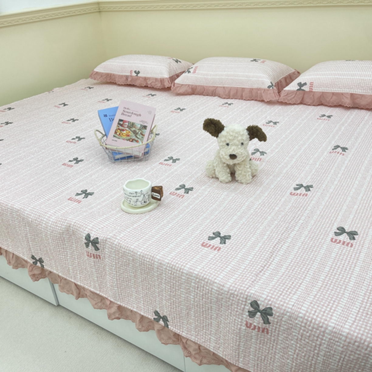 91家纺网 家纺一手货源 找家纺 禧瑞谷 2026法式纯棉绗缝全棉榻榻米床盖防滑加厚纯棉床单夹棉三件套床盖纯棉东北农大炕盖 缪格子