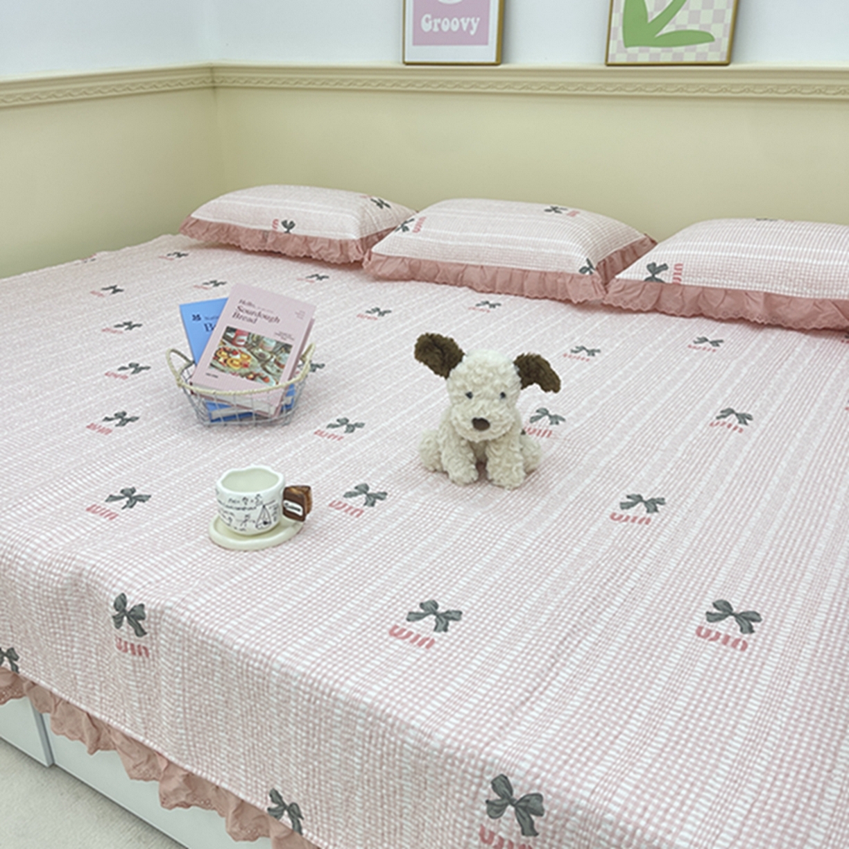 91家纺网 家纺一手货源 找家纺 禧瑞谷 2026法式纯棉绗缝全棉榻榻米床盖防滑加厚纯棉床单夹棉三件套床盖纯棉东北农大炕盖 缪格子