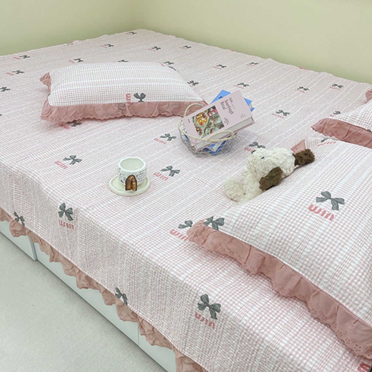 91家纺网 家纺一手货源 找家纺 禧瑞谷 2026法式纯棉绗缝全棉榻榻米床盖防滑加厚纯棉床单夹棉三件套床盖纯棉东北农大炕盖 缪格子