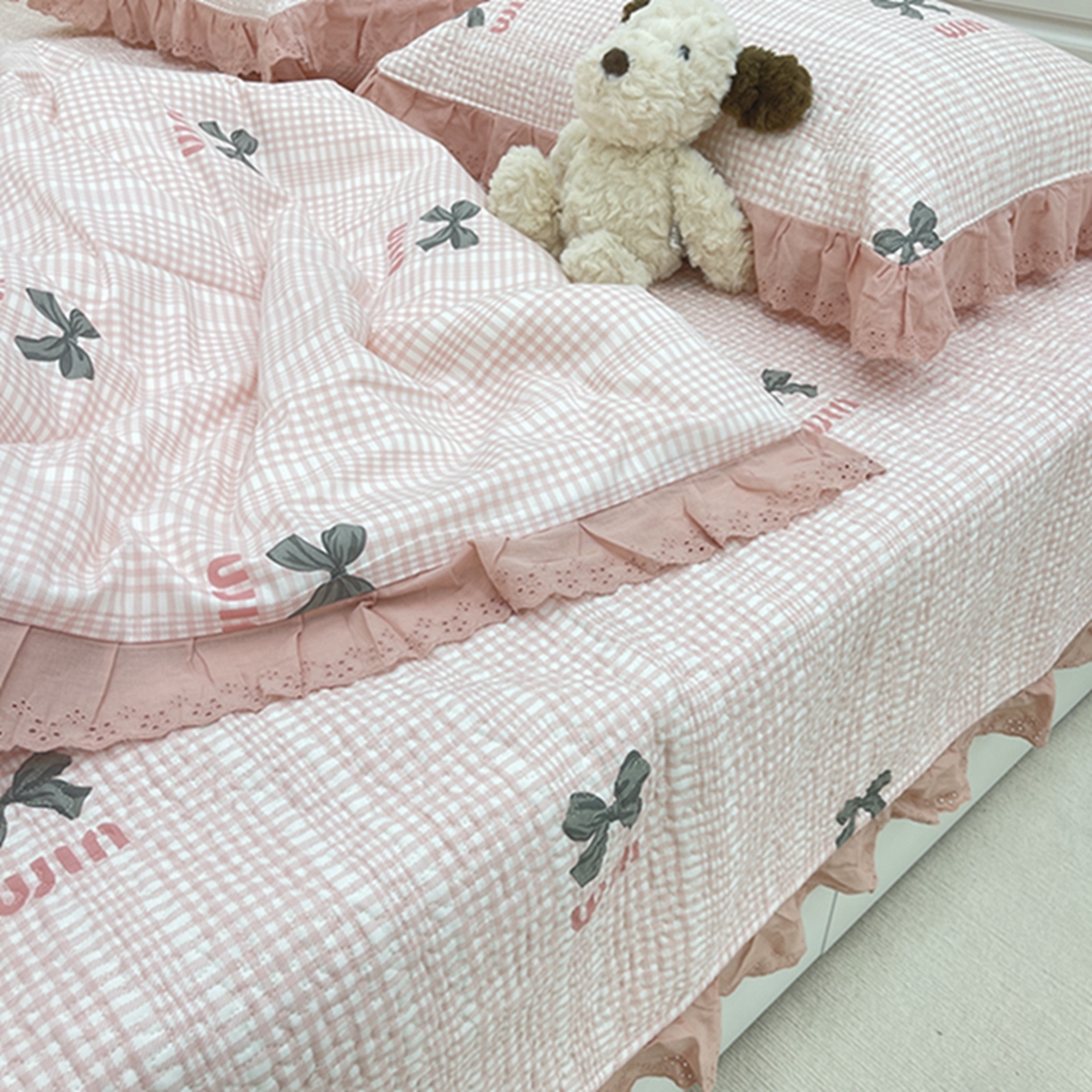 91家纺网 家纺一手货源 找家纺 禧瑞谷 2026法式纯棉绗缝全棉榻榻米床盖防滑加厚纯棉床单夹棉三件套床盖纯棉东北农大炕盖 缪格子