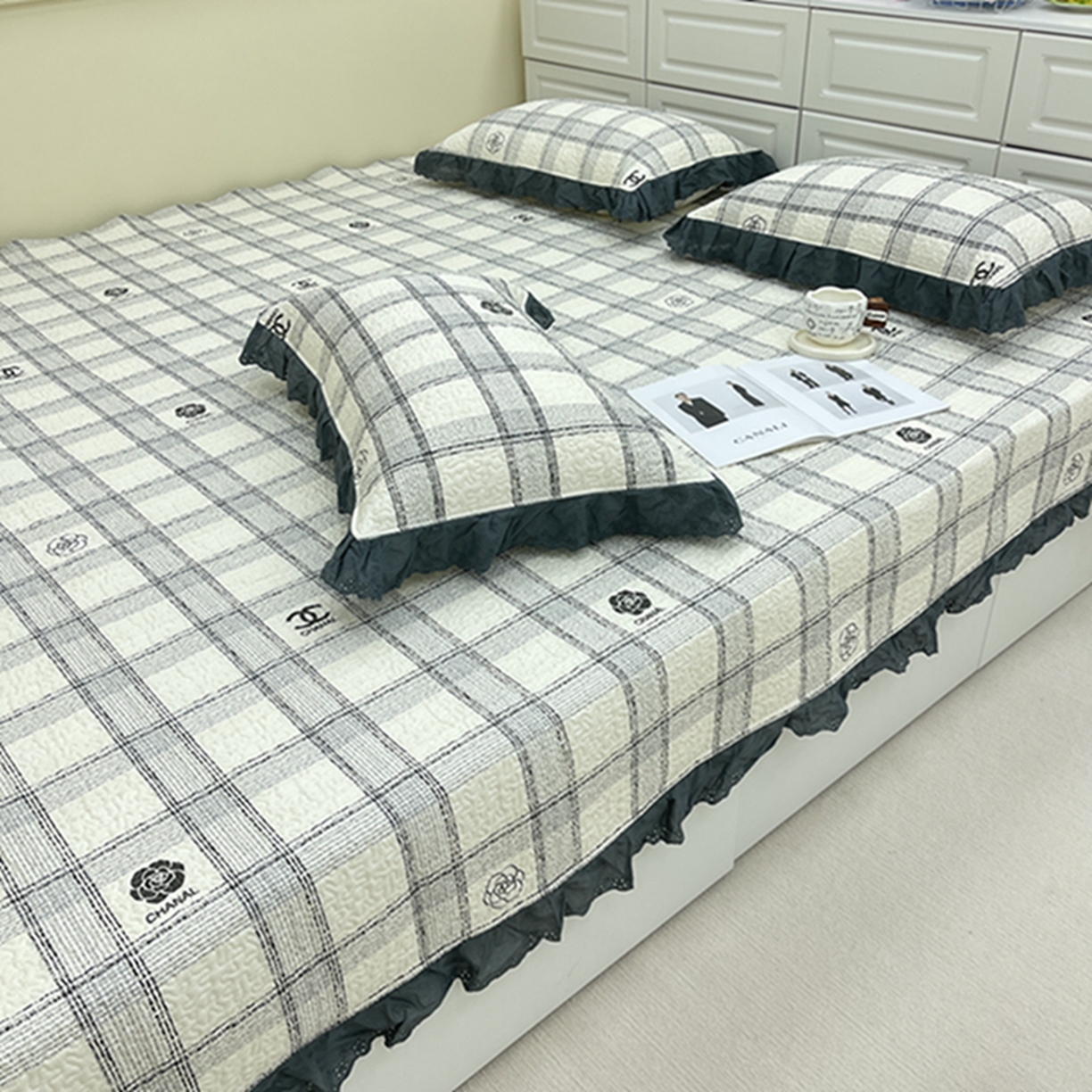 91家纺网 家纺一手货源 找家纺 禧瑞谷 2026法式纯棉绗缝全棉榻榻米床盖防滑加厚纯棉床单夹棉三件套床盖纯棉东北农大炕盖 香香格子