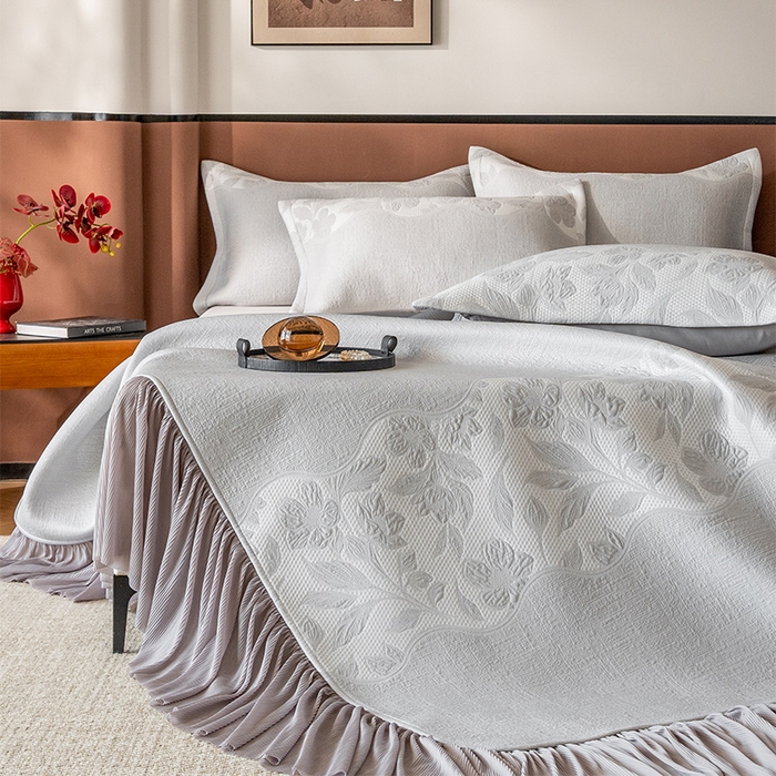 红夫人 2026新款PE凉感豆豆提花凉席-忆江南 灰色