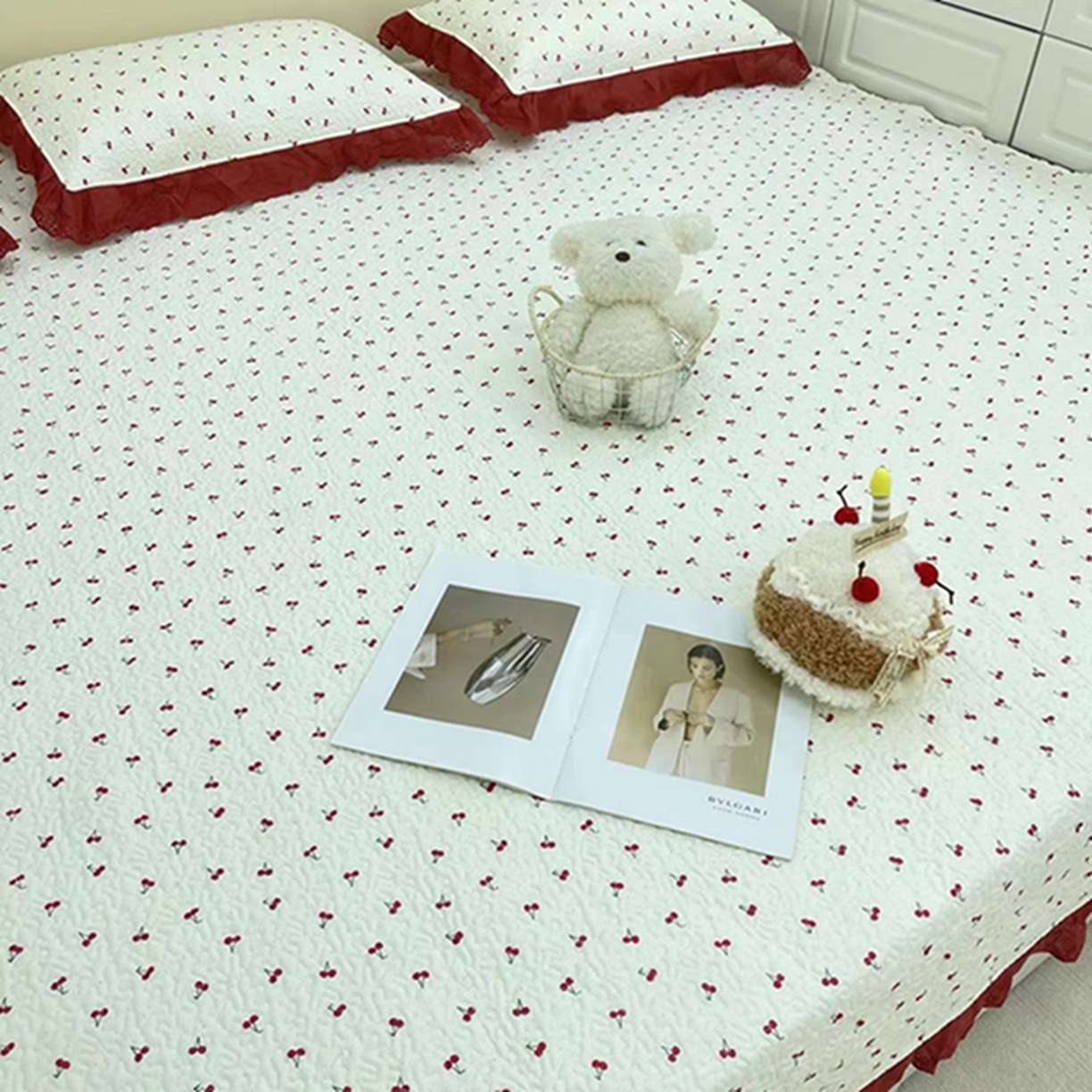 91家纺网 家纺一手货源 找家纺 禧瑞谷 2026法式纯棉绗缝全棉榻榻米床盖防滑加厚纯棉床单夹棉三件套床盖纯棉东北农大炕盖 小红果