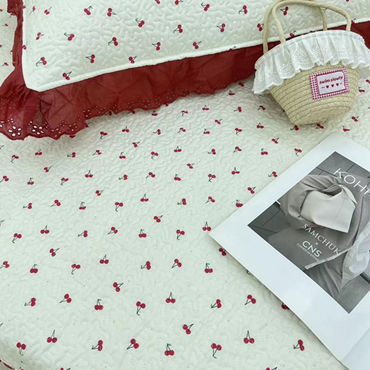 91家纺网 家纺一手货源 找家纺 禧瑞谷 2026法式纯棉绗缝全棉榻榻米床盖防滑加厚纯棉床单夹棉三件套床盖纯棉东北农大炕盖 小红果