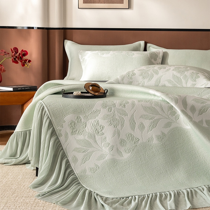 红夫人 2026新款PE凉感豆豆提花凉席-忆江南 浅绿