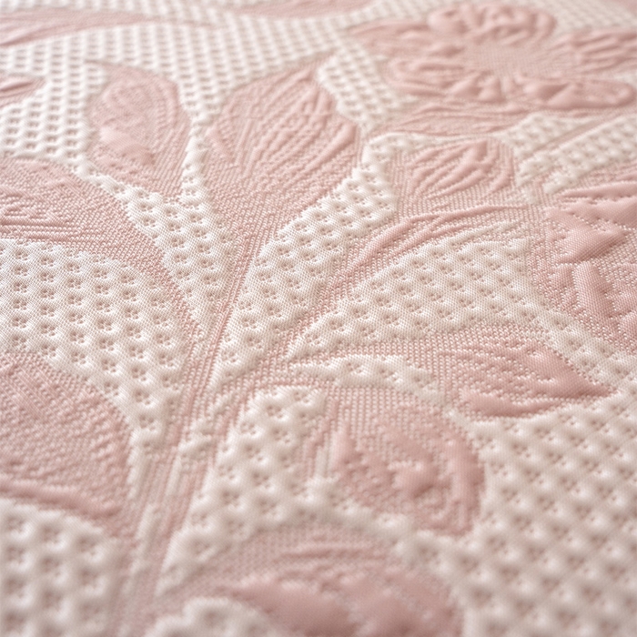 91家纺网 家纺一手货源 找家纺 红夫人 2026新款PE凉感豆豆提花凉席-忆江南 柔粉