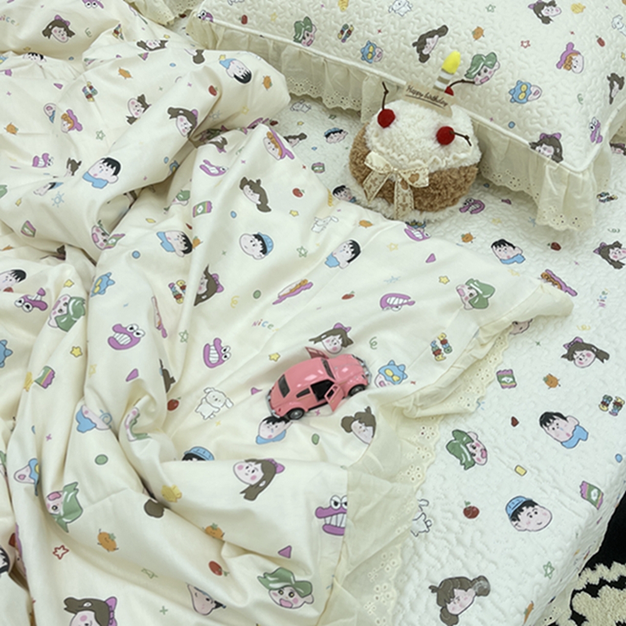 91家纺网 家纺一手货源 找家纺 禧瑞谷 2026法式纯棉绗缝全棉榻榻米床盖防滑加厚纯棉床单夹棉三件套床盖纯棉东北农大炕盖 小新一家