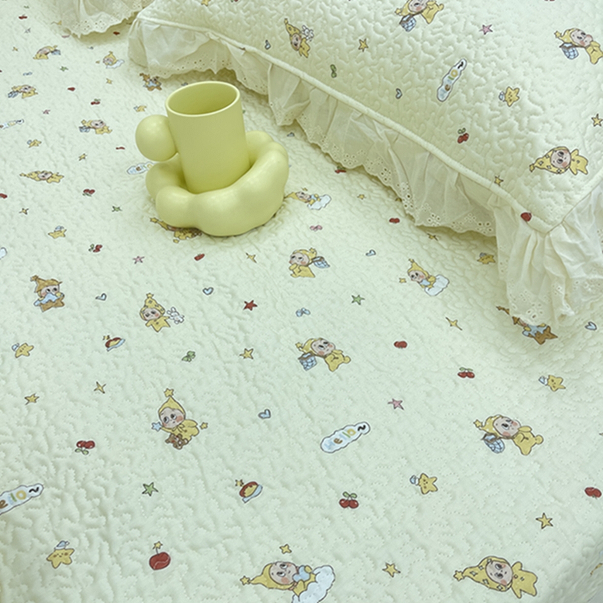 91家纺网 家纺一手货源 找家纺 禧瑞谷 2026法式纯棉绗缝全棉榻榻米床盖防滑加厚纯棉床单夹棉三件套床盖纯棉东北农大炕盖 星星人