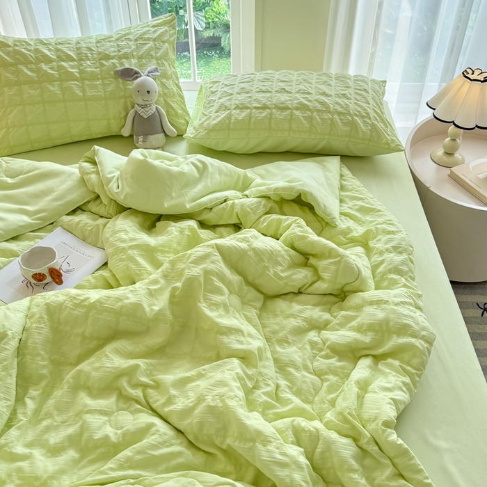 91家纺网 家纺一手货源 找家纺 （总）卡斯诺家纺馆 2026新款亲肤泡泡纱夏被四件套