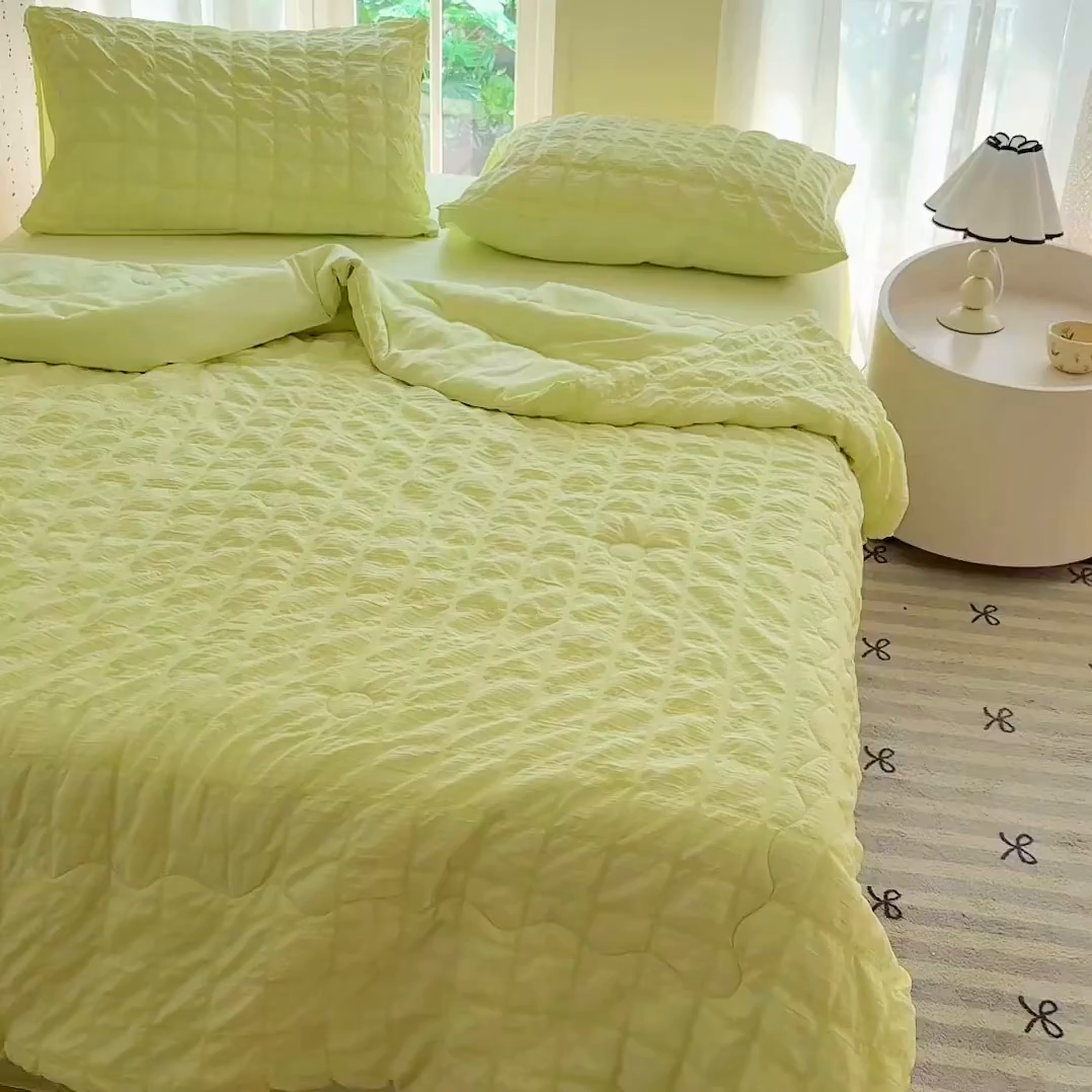 91家纺网 家纺一手货源 找家纺 （总）卡斯诺家纺馆 2026新款亲肤泡泡纱夏被四件套