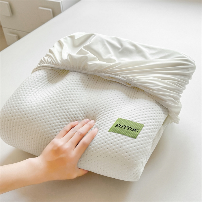 91家纺网 家纺一手货源 找家纺 雯豆家纺 2026春夏新款凉感丝豆豆床笠三件套加厚三明治床垫保护套 凉感丝豆豆床笠-薄雾灰