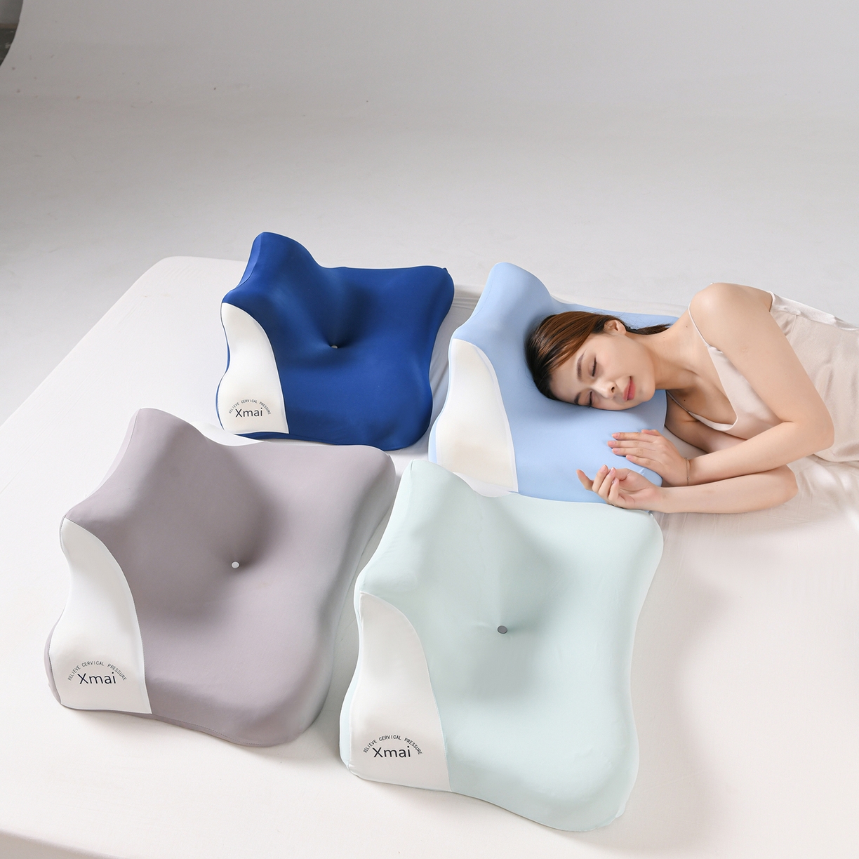 91家纺网 家纺一手货源 找家纺 （总）优芯选 2026新款多功能手机趴睡枕-人体工学床上趴睡枕芯趴着睡觉玩手机神器枕头枕芯