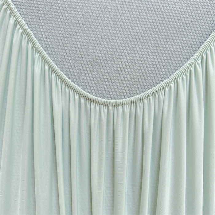 91家纺网 家纺一手货源 找家纺 雯豆家纺 2026春夏新款凉感丝豆豆床笠三件套加厚三明治床垫保护套 凉感丝豆豆床笠-海港蓝