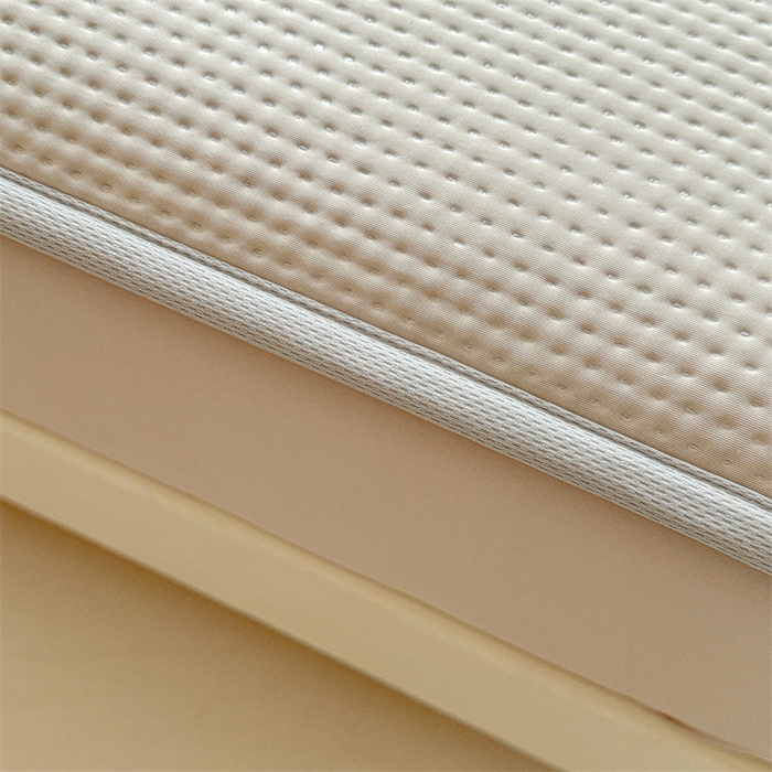 91家纺网 家纺一手货源 找家纺 雯豆家纺 2026春夏新款凉感丝豆豆床笠三件套加厚三明治床垫保护套 凉感丝豆豆床笠-莫奈咖