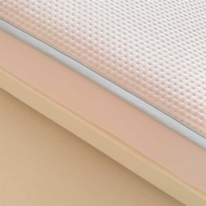 91家纺网 家纺一手货源 找家纺 雯豆家纺 2026春夏新款凉感丝豆豆床笠三件套加厚三明治床垫保护套 凉感丝豆豆床笠-胭脂粉