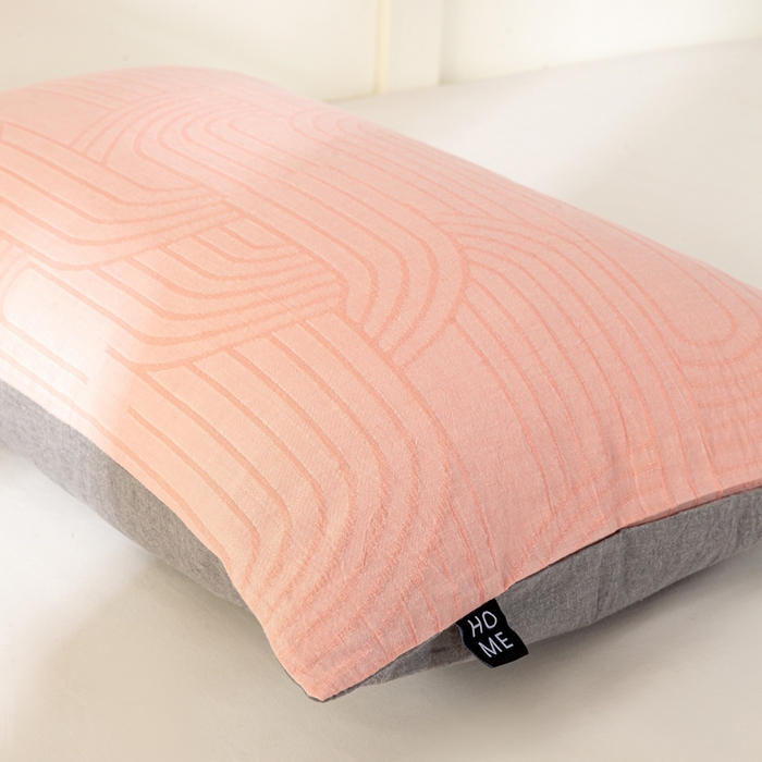 91家纺网 家纺一手货源 找家纺 恋人优选 2026新款全棉提花枕套 浮光粉