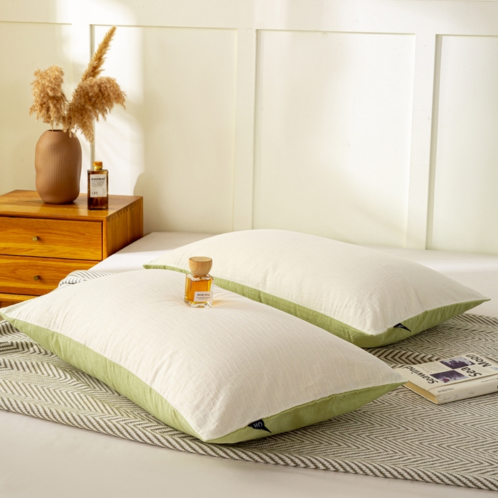 91家纺网 家纺一手货源 找家纺 恋人优选 2026新款全棉提花枕套 波纹纱-月牙白