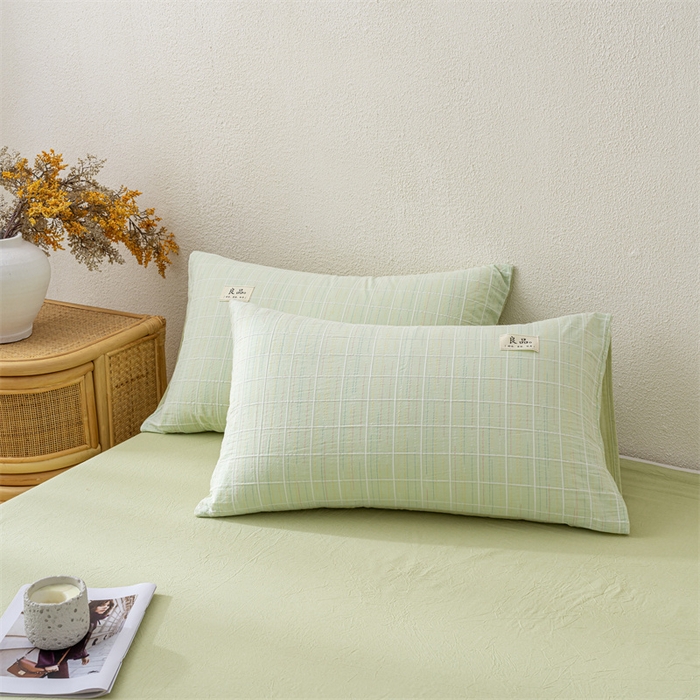 恋人优选 2026新款全棉提花枕套 锦绣-碧玉绿