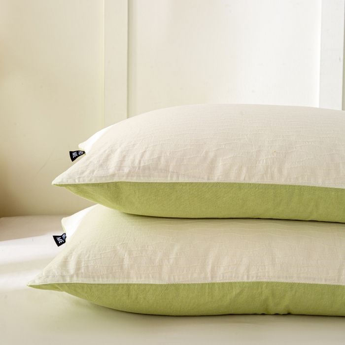 91家纺网 家纺一手货源 找家纺 恋人优选 2026新款全棉提花枕套 波纹纱-月牙白