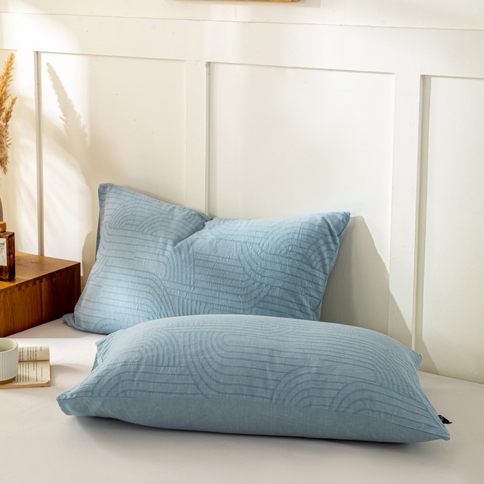 91家纺网 家纺一手货源 找家纺 恋人优选 2026新款全棉提花枕套 浮光兰