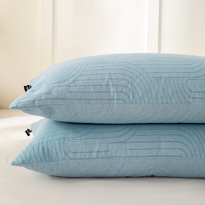 91家纺网 家纺一手货源 找家纺 恋人优选 2026新款全棉提花枕套 浮光兰