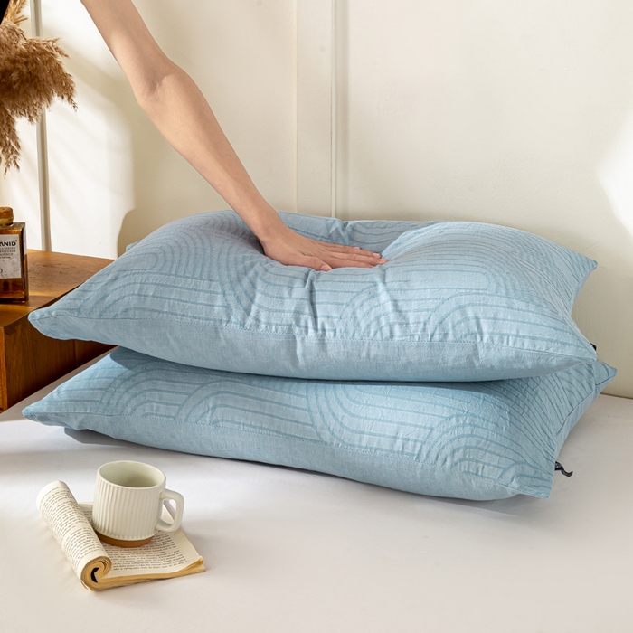 91家纺网 家纺一手货源 找家纺 恋人优选 2026新款全棉提花枕套 浮光兰