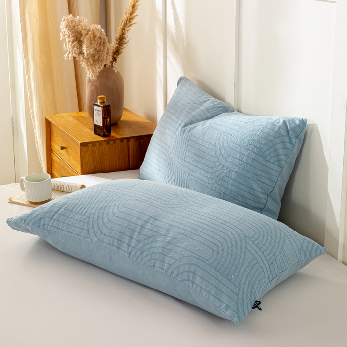 91家纺网 家纺一手货源 找家纺 恋人优选 2026新款全棉提花枕套 浮光兰