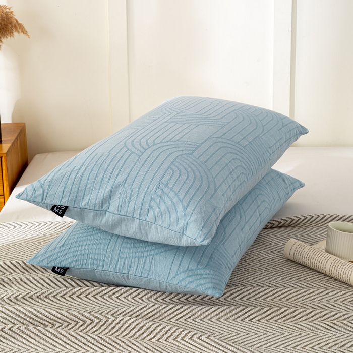 91家纺网 家纺一手货源 找家纺 恋人优选 2026新款全棉提花枕套 浮光兰