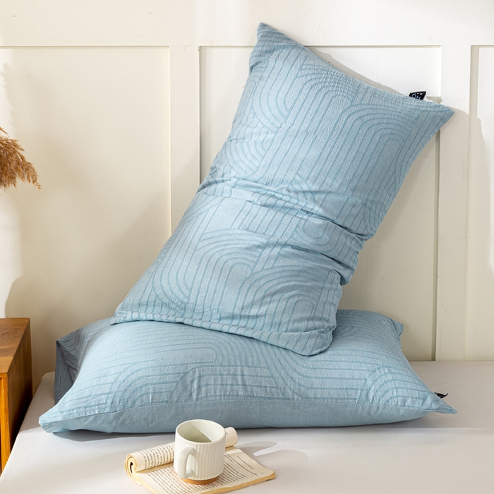 91家纺网 家纺一手货源 找家纺 恋人优选 2026新款全棉提花枕套 浮光兰