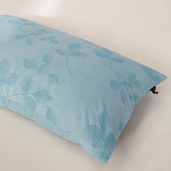 91家纺网 家纺一手货源 找家纺 恋人优选 2026新款全棉提花枕套 樱花叶-兰