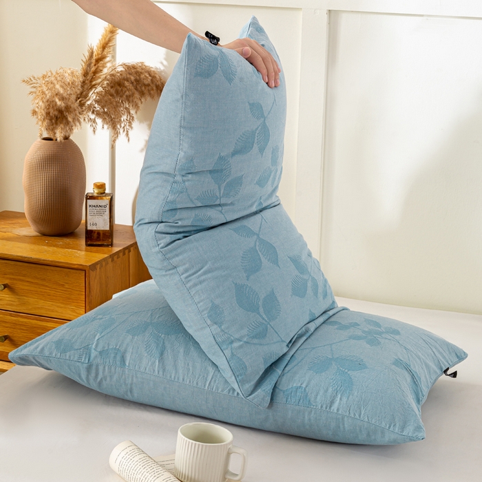 91家纺网 家纺一手货源 找家纺 恋人优选 2026新款全棉提花枕套 樱花叶-兰