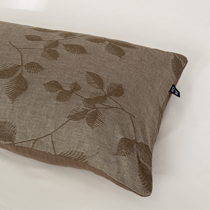 91家纺网 家纺一手货源 找家纺 恋人优选 2026新款全棉提花枕套 樱花叶-咖