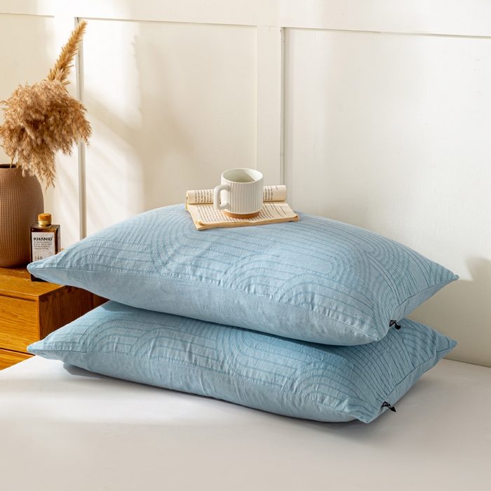 91家纺网 家纺一手货源 找家纺 恋人优选 2026新款全棉提花枕套 浮光兰