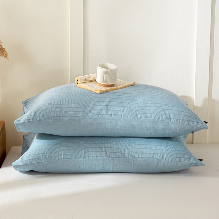 91家纺网 家纺一手货源 找家纺 恋人优选 2026新款全棉提花枕套 浮光兰