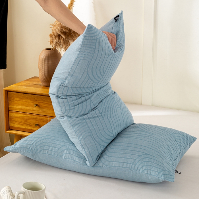 91家纺网 家纺一手货源 找家纺 恋人优选 2026新款全棉提花枕套 浮光兰