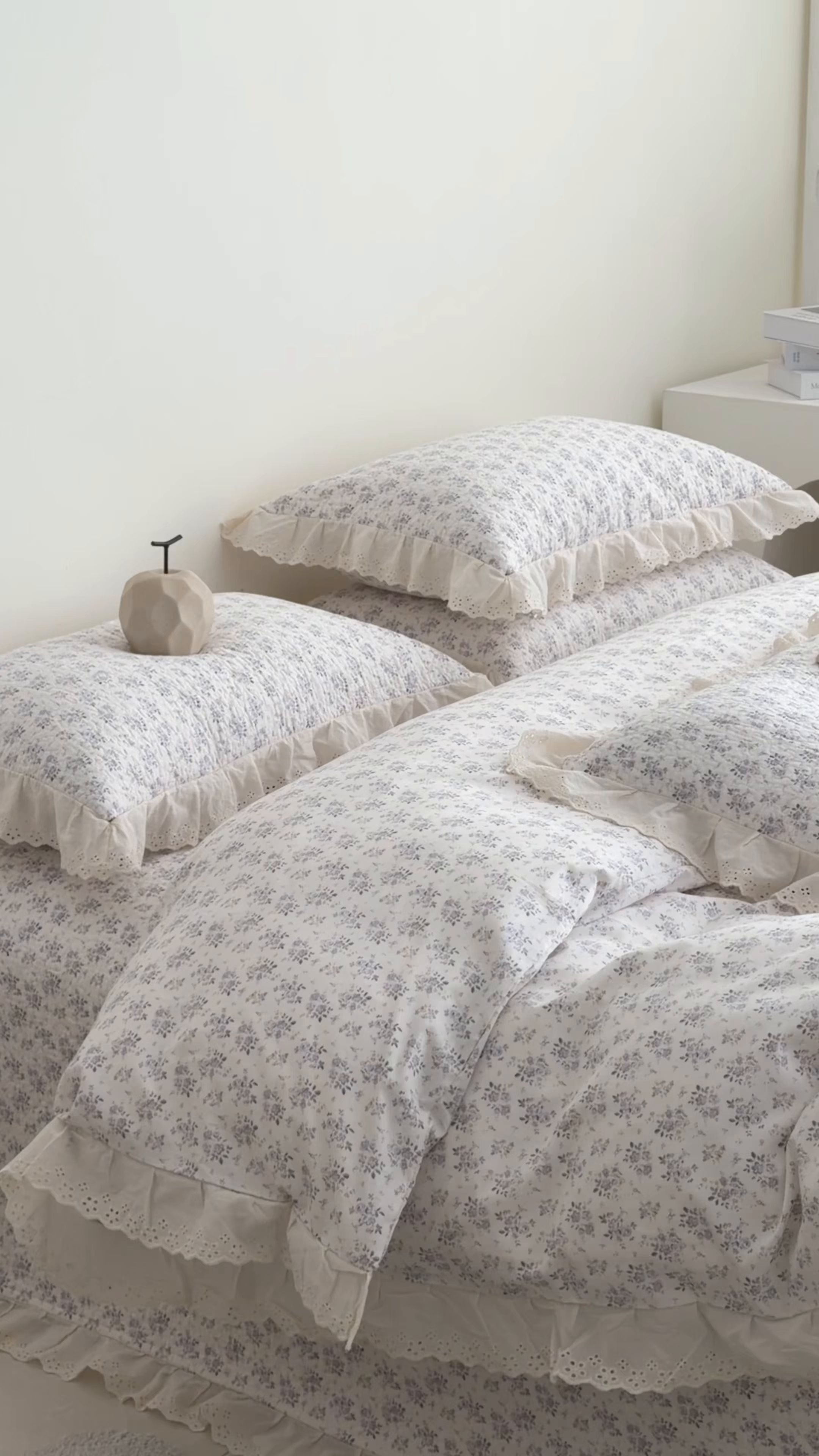 91家纺网 家纺一手货源 找家纺 佰织鑫家居 2026新款全棉法式砂洗棉花床盖款被套四件套 紫遇