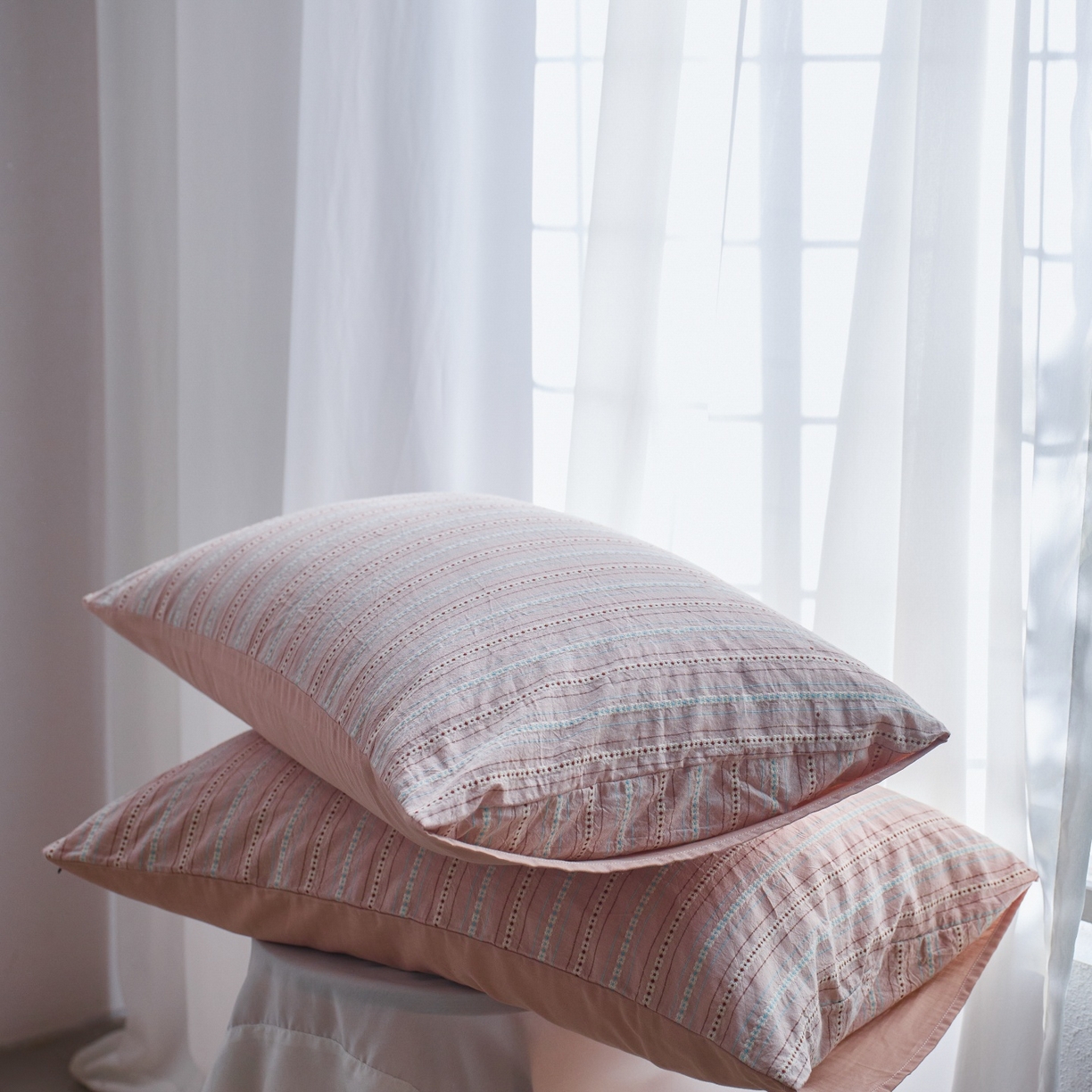 91家纺网 家纺一手货源 找家纺 安莱生活 2026春夏新款水洗棉全棉色织大提花春日絮语四件套 春日絮语系列（券后最低控价319） 春日絮语-豆沙