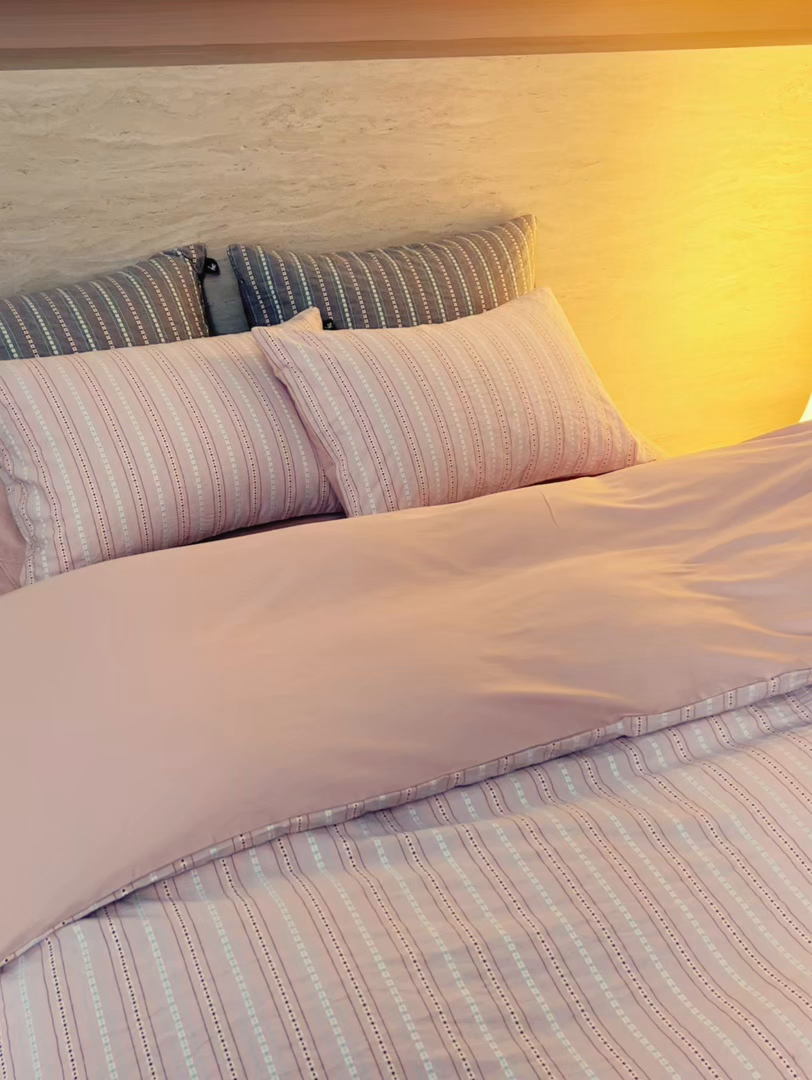 91家纺网 家纺一手货源 找家纺 安莱生活 2026春夏新款水洗棉全棉色织大提花春日絮语四件套 春日絮语系列（券后最低控价319） 春日絮语-豆沙