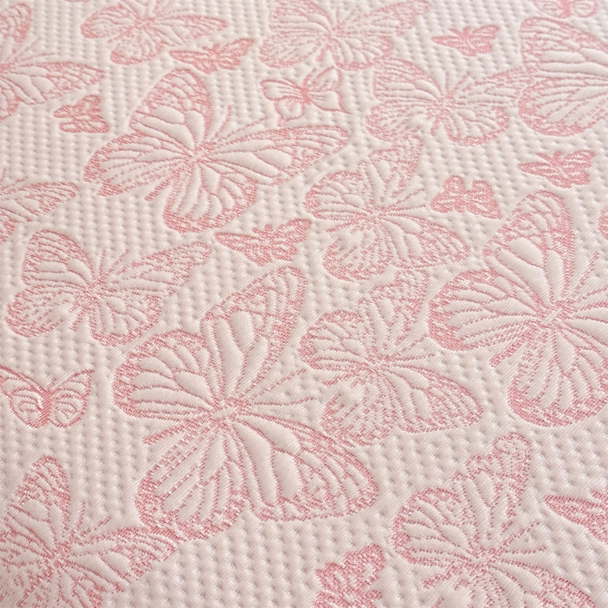 91家纺网 家纺一手货源 找家纺 优贝家纺 2026新款A类凉感豆豆席三件套床裙款软席子 蝶舞-粉玉