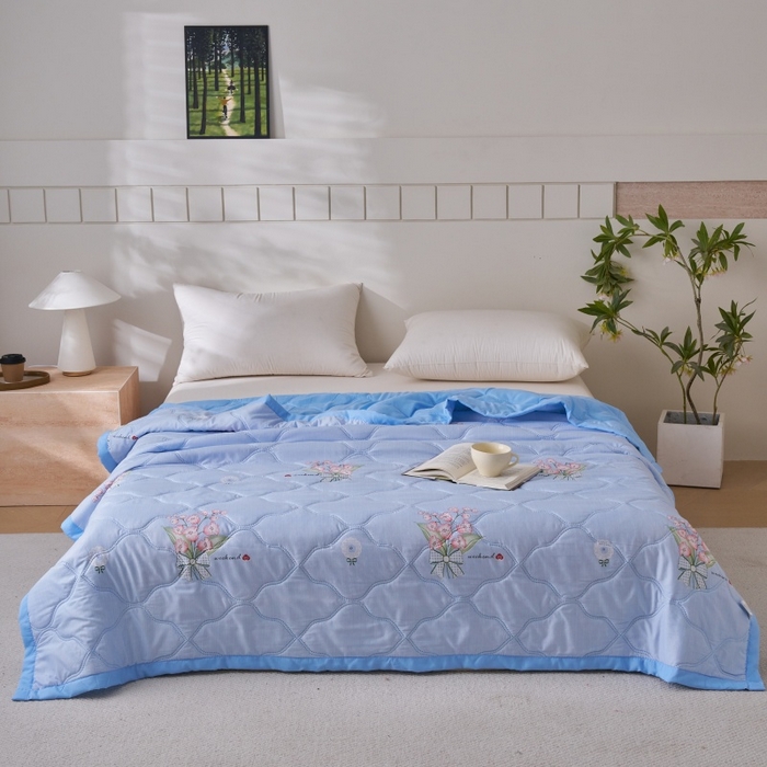 91家纺网 家纺一手货源 找家纺 （总）坦客毯业 2026春夏新款超声波夏被亲肤绒夏凉被芦荟棉夏季被子批发供货赠品礼品被便宜夏被