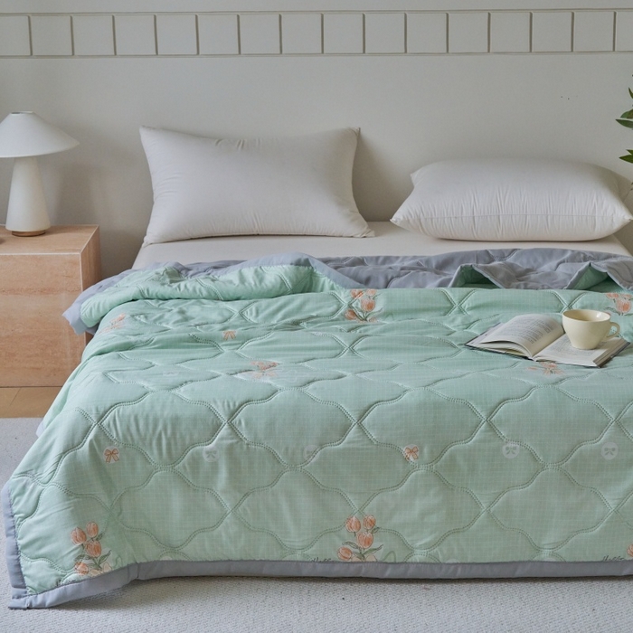 91家纺网 家纺一手货源 找家纺 坦客毯业 2026春夏新款超声波夏被亲肤绒夏凉被芦荟棉夏季被子批发供货赠品礼品被便宜夏被 春晓