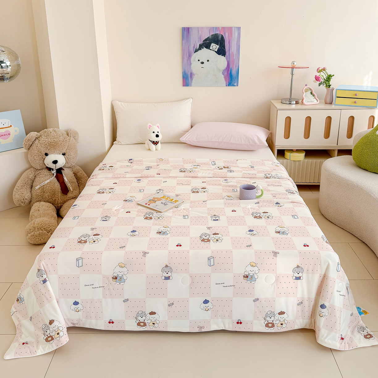 91家纺网 家纺一手货源 找家纺 （总）芯恋家居 2026年新款小冰川凉感夏被冰皮凉感印花夏被凉感丝夏被（四周踩棉工艺）